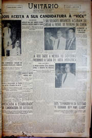 Página do jornal Unitário de agosto de 1950