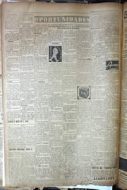 Página do jornal Unitário de agosto de 1950