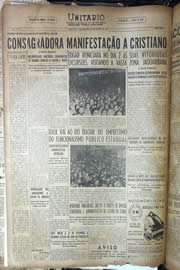 Página do jornal Unitário de agosto de 1950