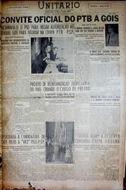 Página do jornal Unitário de agosto de 1950