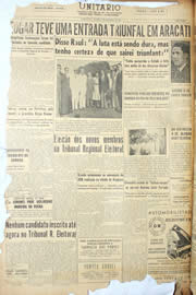 Página do jornal Unitário de setembro de 1950