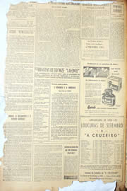 Página do jornal Unitário de setembro de 1950