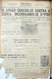 Página do jornal Unitário de setembro de 1950