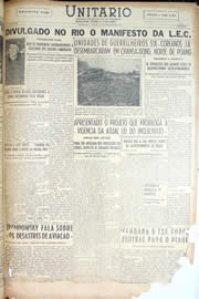Página do jornal Unitário de setembro de 1950