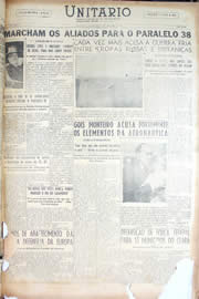 Página do jornal Unitário de setembro de 1950