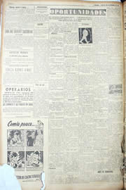Página do jornal Unitário de setembro de 1950