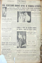 Página do jornal Unitário de setembro de 1950