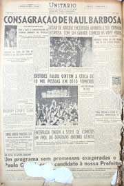 Página do jornal Unitário de setembro de 1950