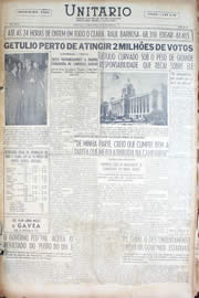 Página do jornal Unitário de outubro de 1950