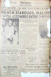Página do jornal Unitário de outubro de 1950