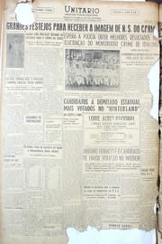 Página do jornal Unitário de outubro de 1950