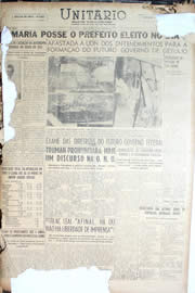 Página do jornal Unitário de outubro de 1950