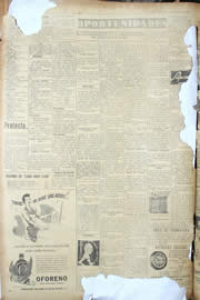 Página do jornal Unitário de outubro de 1950