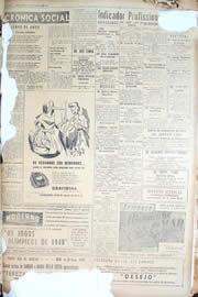 Página do jornal Unitário de outubro de 1950