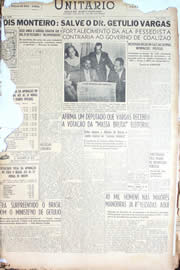 Página do jornal Unitário de outubro de 1950