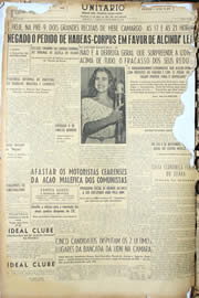 Página do jornal Unitário de outubro de 1950