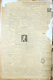 Página do jornal Unitário de outubro de 1950