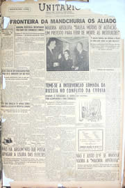 Página do jornal Unitário de novembro de 1950
