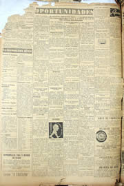 Página do jornal Unitário de novembro de 1950
