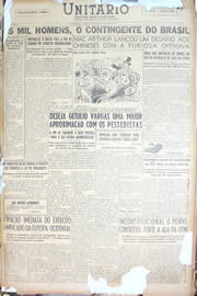 Página do jornal Unitário de novembro de 1950