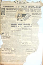 Página do jornal Unitário de novembro de 1950