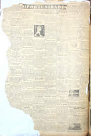 Página do jornal Unitário de novembro de 1950