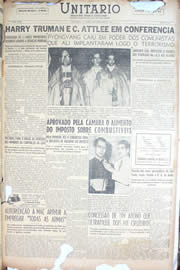 Página do jornal Unitário de dezembro de 1950