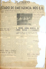 Página do jornal Unitário de dezembro de 1950