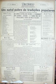 Página do jornal Unitário de dezembro de 1950