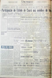 Página do jornal Unitário de janeiro de 1952