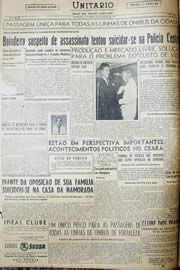 Página do jornal Unitário de janeiro de 1952