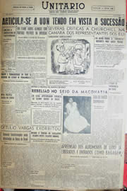 Página do jornal Unitário de janeiro de 1952