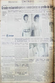 Página do jornal Unitário de janeiro de 1952