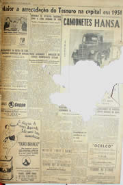 Página do jornal Unitário de janeiro de 1952