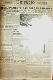Página do jornal Unitário de janeiro de 1952