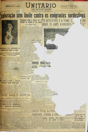 Página do jornal Unitário de fevereiro de 1952
