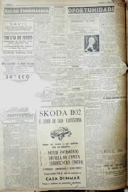 Página do jornal Unitário de fevereiro de 1952
