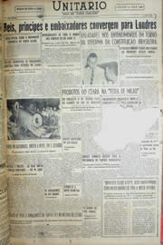 Página do jornal Unitário de fevereiro de 1952