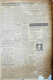 Página do jornal Unitário de fevereiro de 1952