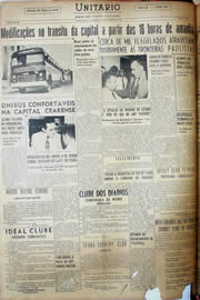 Página do jornal Unitário de fevereiro de 1952