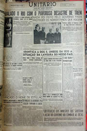 Página do jornal Unitário de março de 1952
