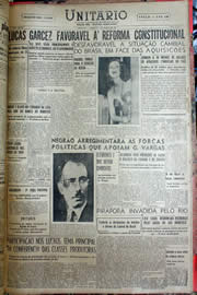 Página do jornal Unitário de março de 1952