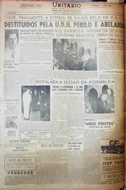 Página do jornal Unitário de março de 1952