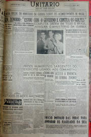 Página do jornal Unitário de março de 1952