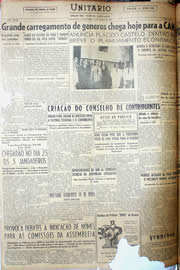 Página do jornal Unitário de março de 1952
