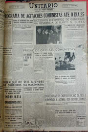 Página do jornal Unitário de março de 1952