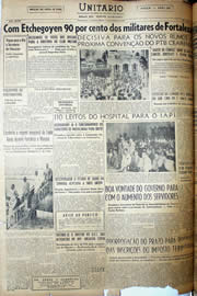 Página do jornal Unitário de março de 1952