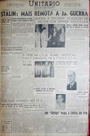 Página do jornal Unitário de abril de 1952