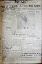 Página do jornal Unitário de abril de 1952
