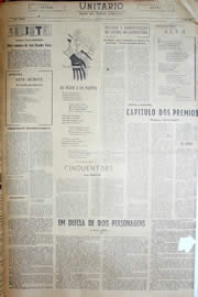 Página do jornal Unitário de abril de 1952